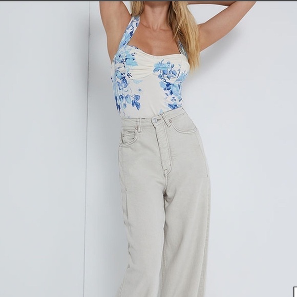 NWT Free People Ginger Snap Top in ivory toile combo. Size Medium - Picture 5 of 10